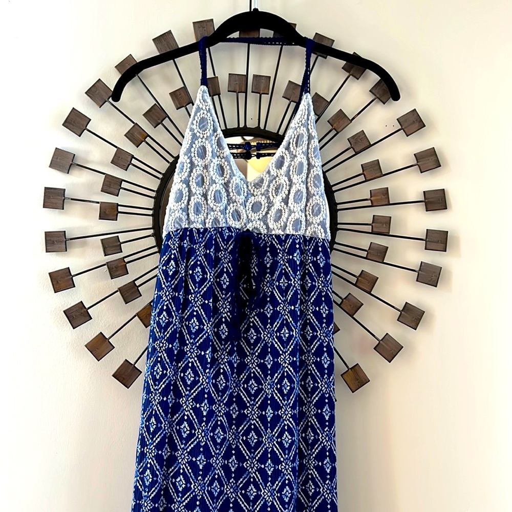 Altar’d State blues and white lace maxi dress